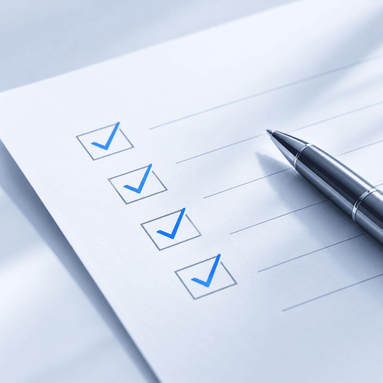 Assessment checklist and pen