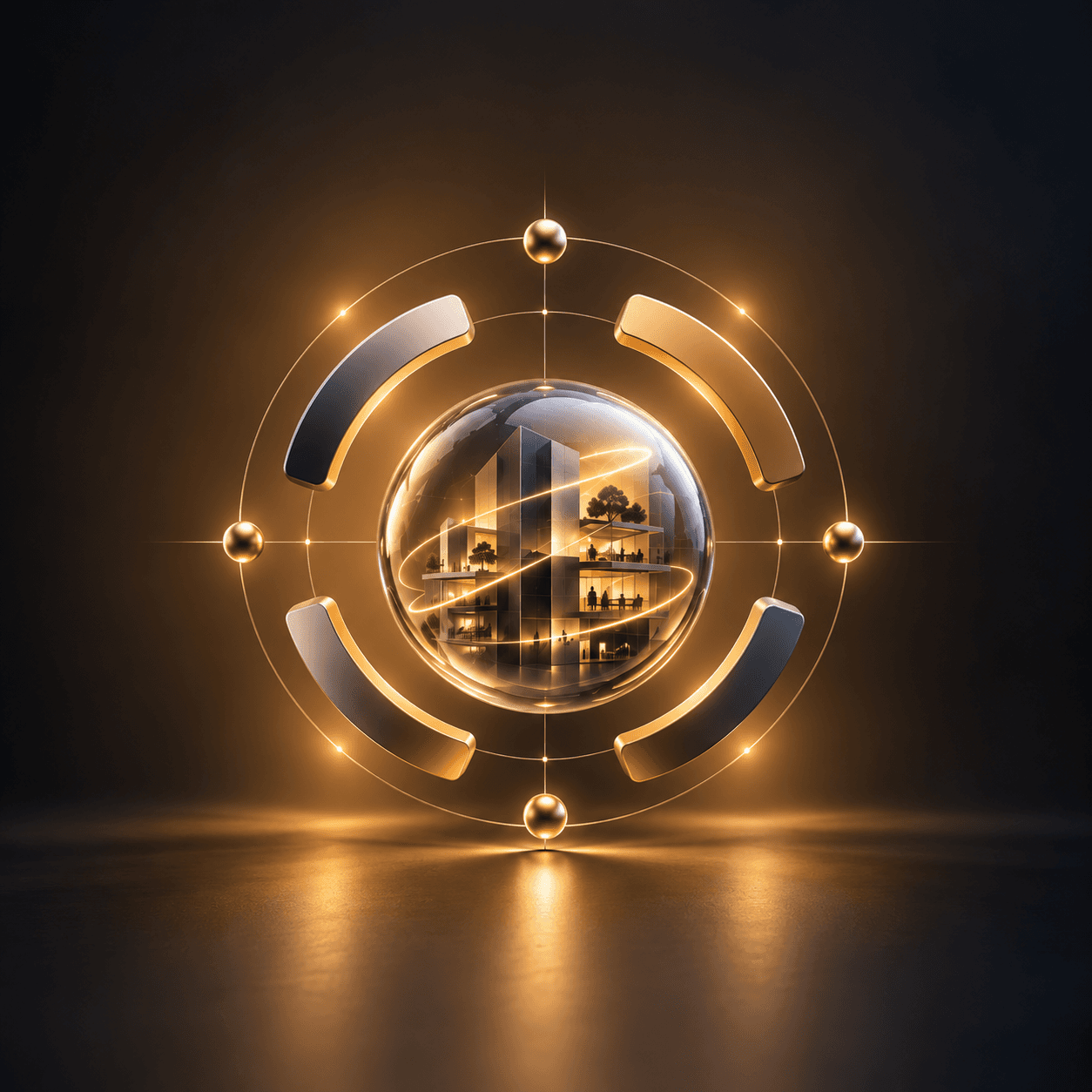 Warm gold visual representing interconnected business capability
