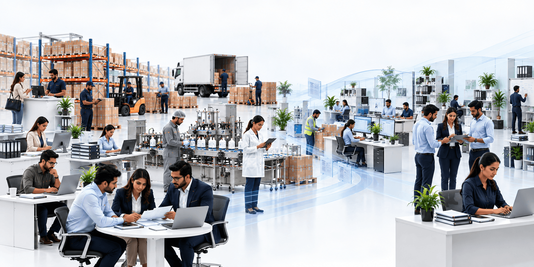 A real business operation becoming an increasingly coordinated and structured system