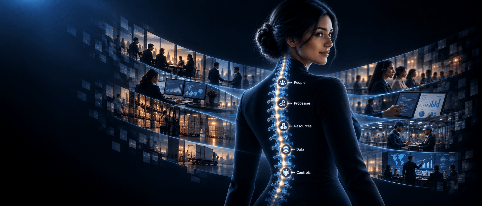 ERP as the operational spine connecting people, processes, resources, data and controls across an organization